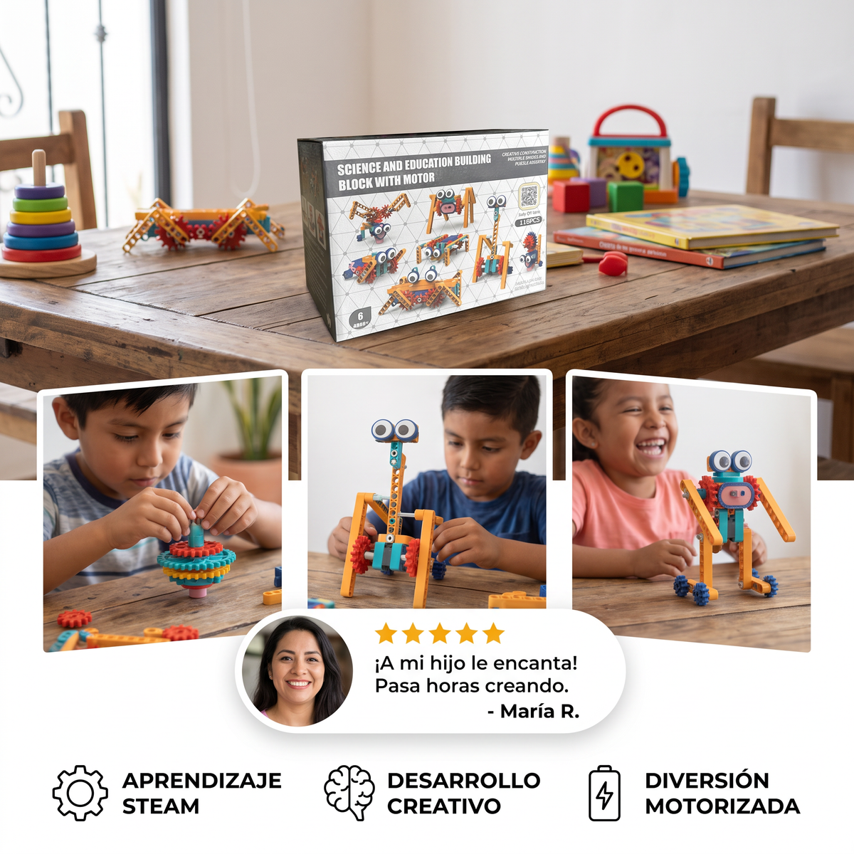 Bloques De Construcción Científicos Y Educativos Con Motor