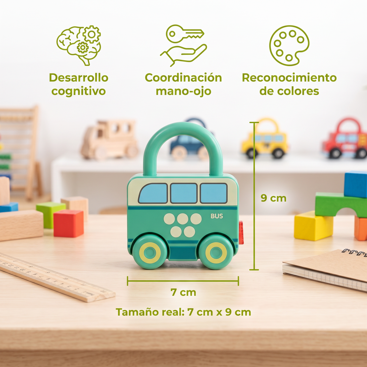 Juguete Montessori De Cerraduras, Patrones Y Colores