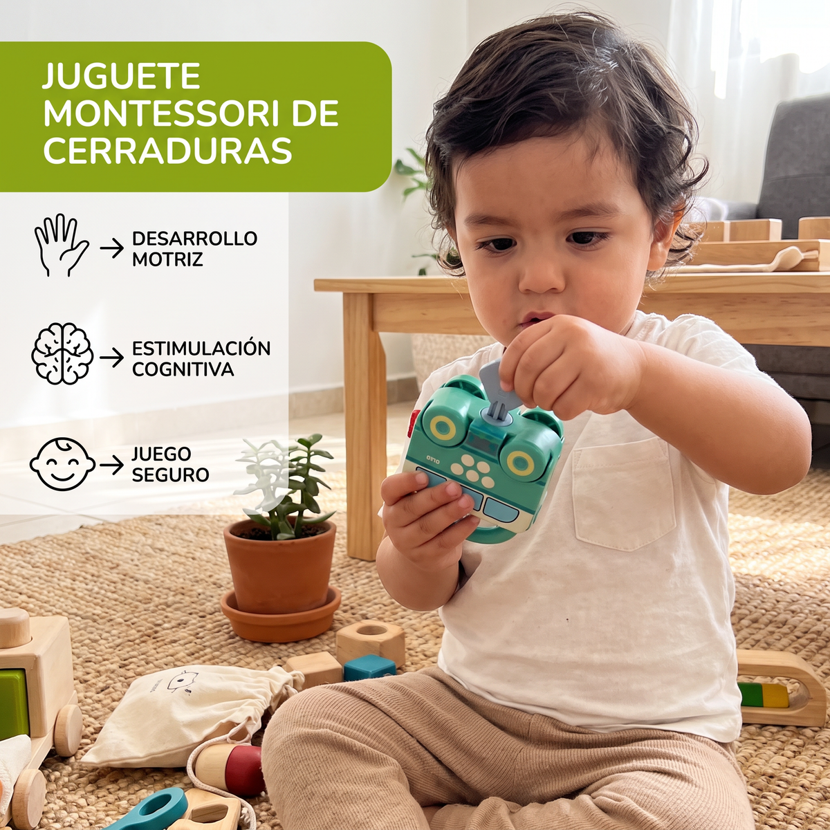 Juguete Montessori De Cerraduras, Patrones Y Colores
