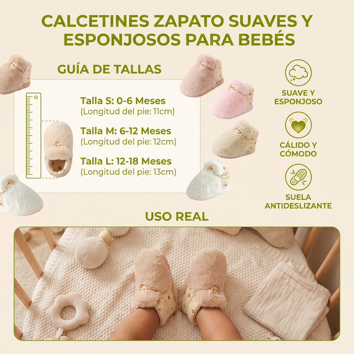 Calcetines Zapato Suaves Y Esponjosos Para Bebés