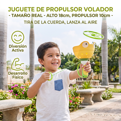Juguete De Propulsor Volador Con Lanzador De Cuerda