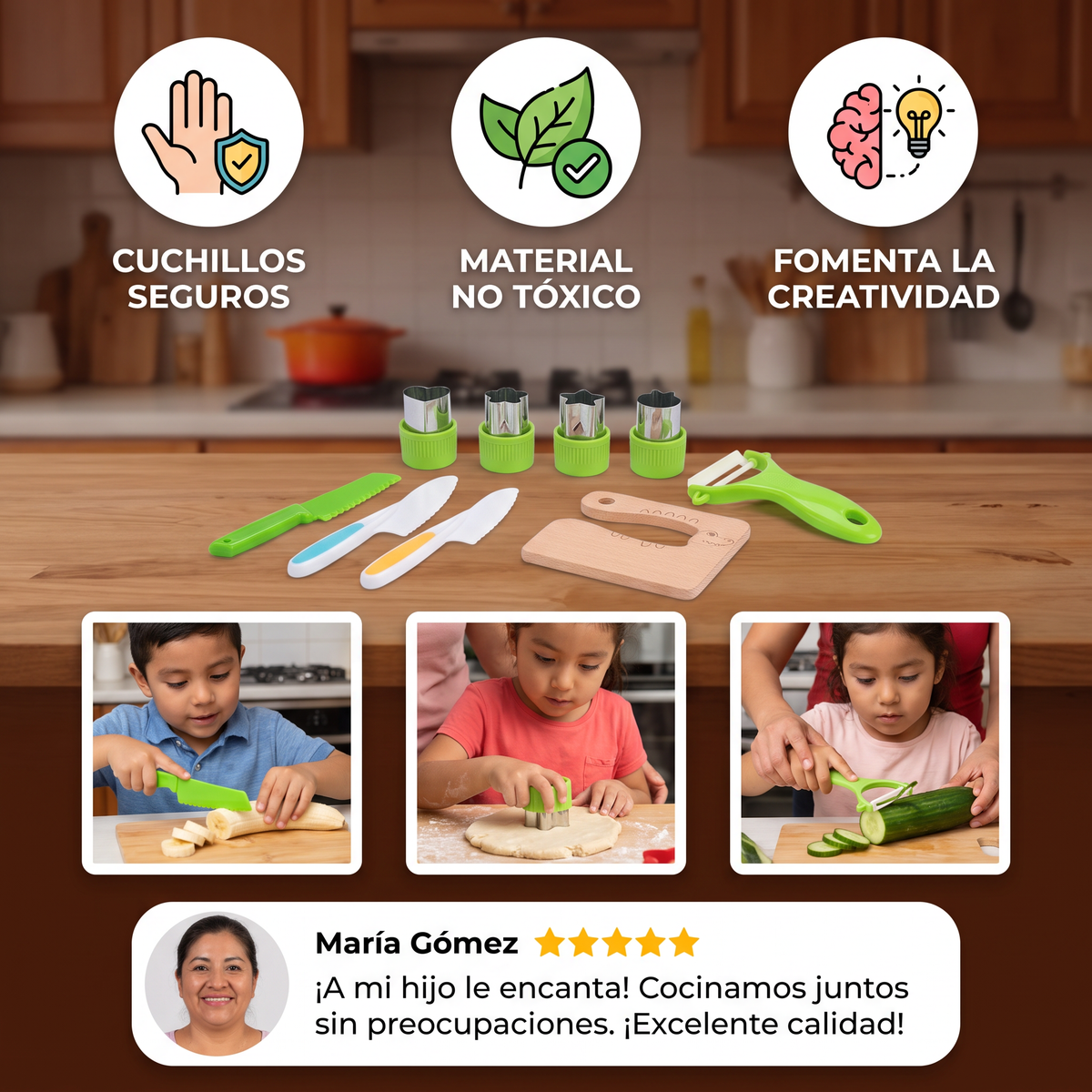 Set De Cocina Seguro – Para Pequeños Chefs Gourmet