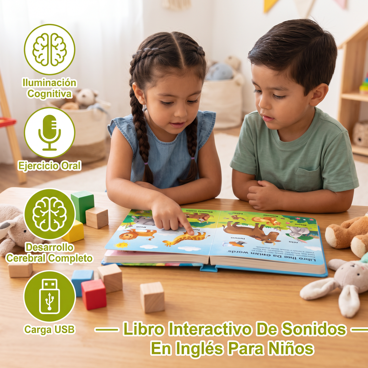 Libro Interactivo De Sonidos En Inglés Para Niños – Toca, Escucha Y Aprende Jugando