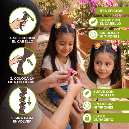 Set De Ligas De Cabello En Espiral Adorables Para Niñas