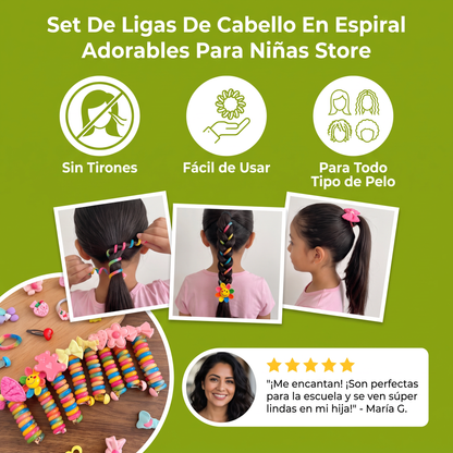 Set De Ligas De Cabello En Espiral Adorables Para Niñas