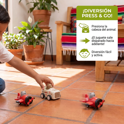 Juguete De Avión Y Camión De Animales Press & Go Para Niños