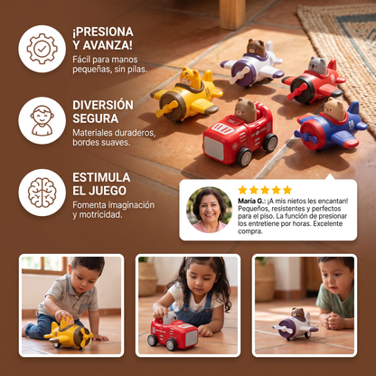 Juguete De Avión Y Camión De Animales Press & Go Para Niños