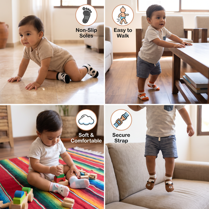 Calcetines Con Suela Antideslizante Y Diseño De Dibujos Animados Para Bebés Y Niños Pequeños