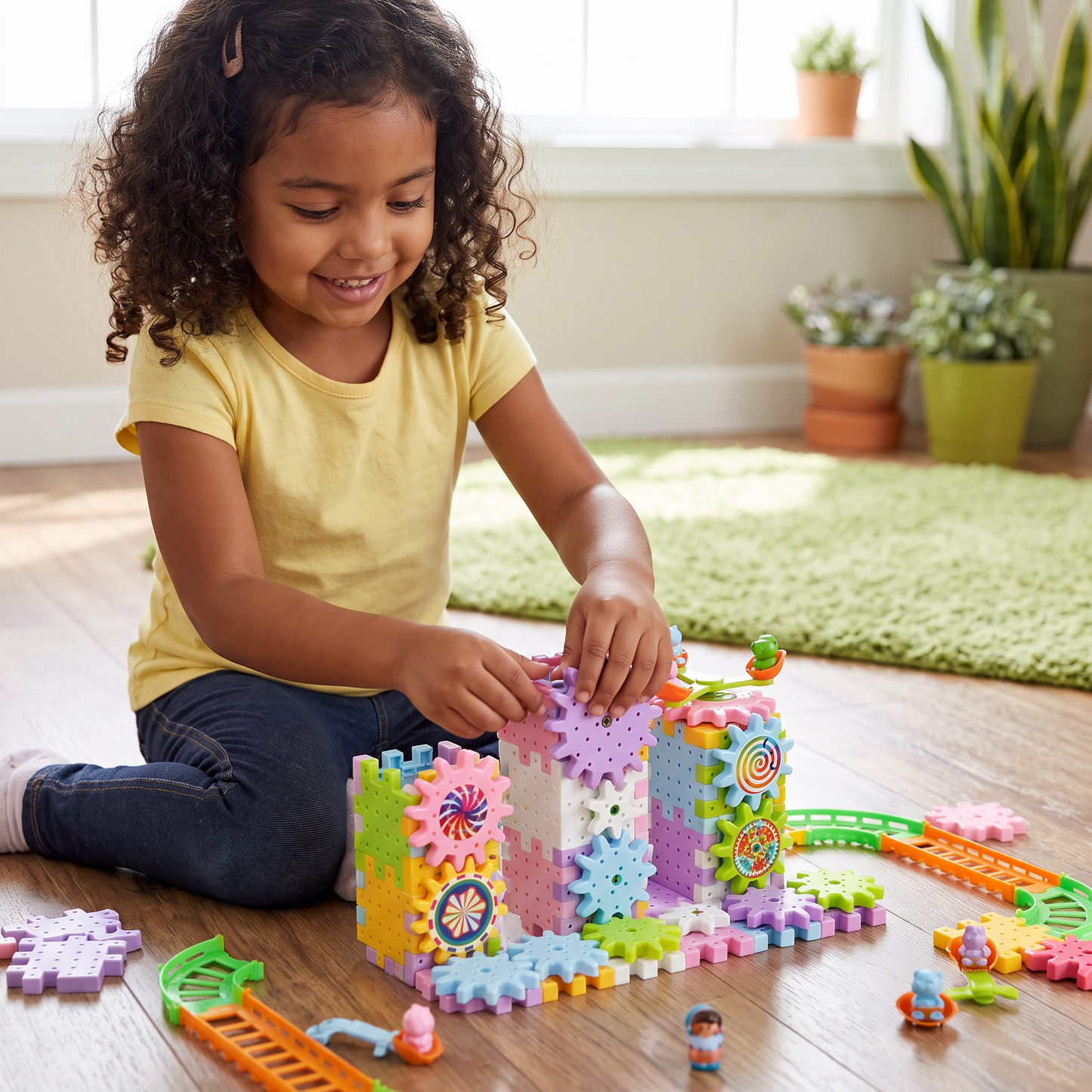 Juguete Montessori De Construcción Con Engranajes Giratorios
