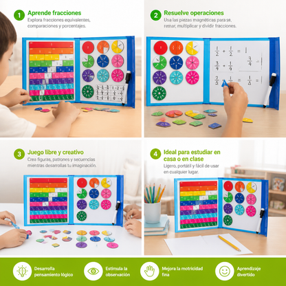 Juguete Montessori Magnético de Fracciones para Niños