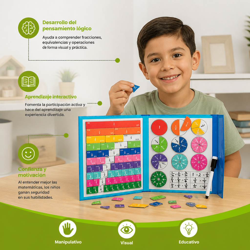 Juguete Montessori Magnético de Fracciones para Niños