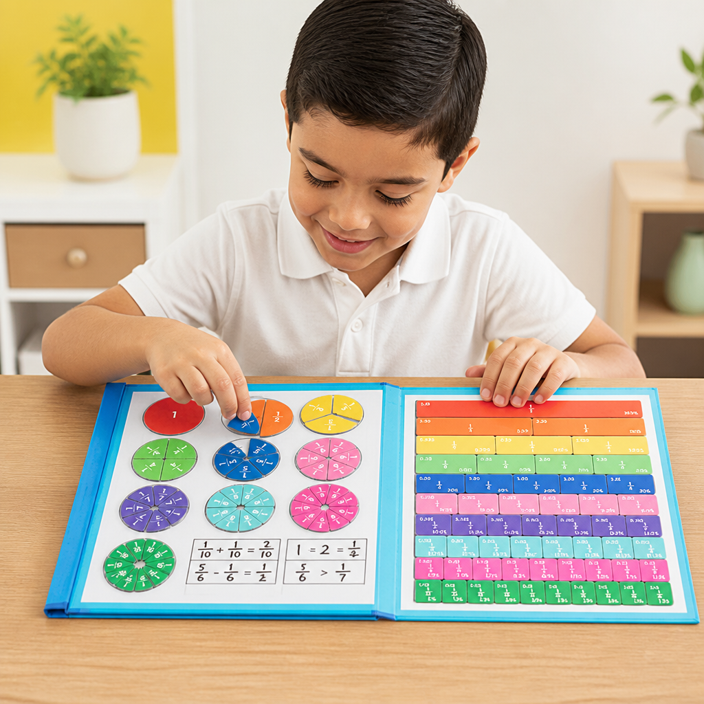 Juguete Montessori Magnético de Fracciones para Niños