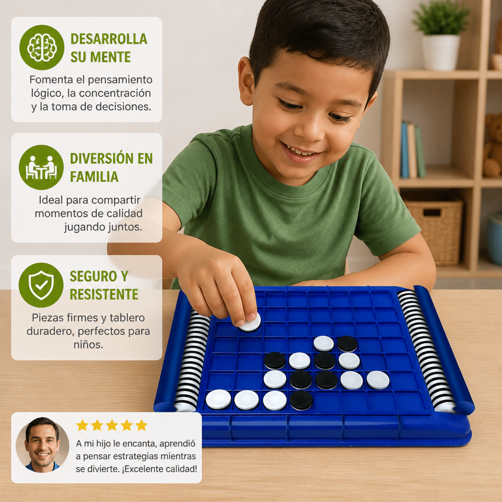 Juego Familiar De Estrategia Y Lógica De Piezas Abatibles Para Niños