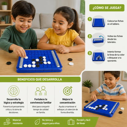 Juego Familiar De Estrategia Y Lógica De Piezas Abatibles Para Niños