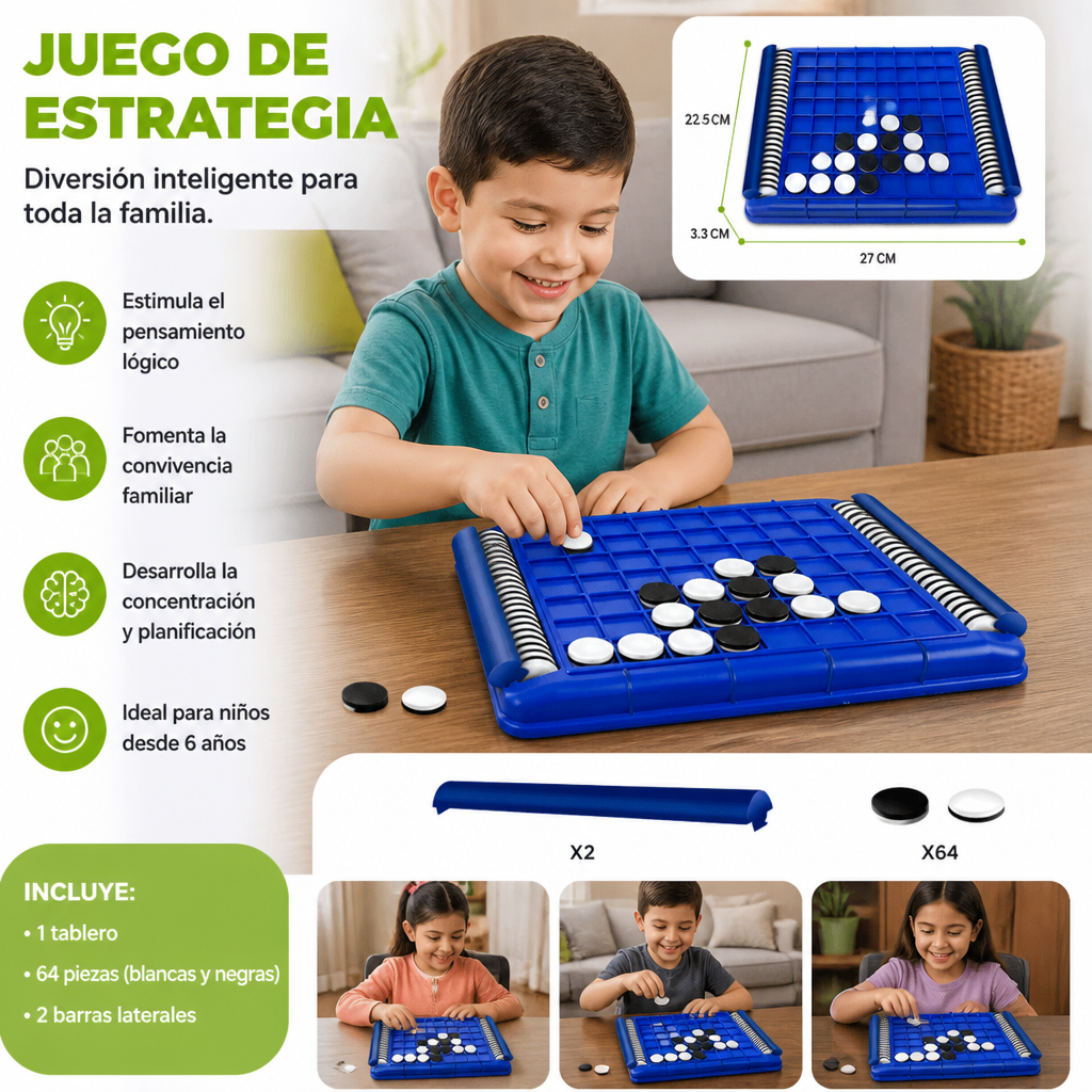 Juego Familiar De Estrategia Y Lógica De Piezas Abatibles Para Niños