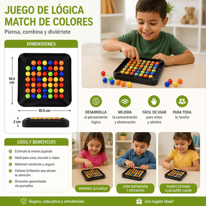 Juego De Lógica Match De Colores – Juego Interactivo De Bolas Para Pensar Para Niños Y Adultos
