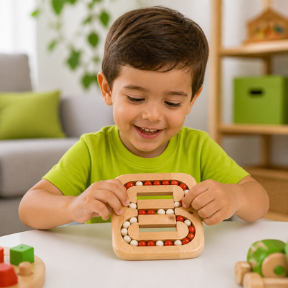 Juego Educativo De Frijoles Giratorios Hecho A Mano – Juego De Madera De Lógica Para Niños