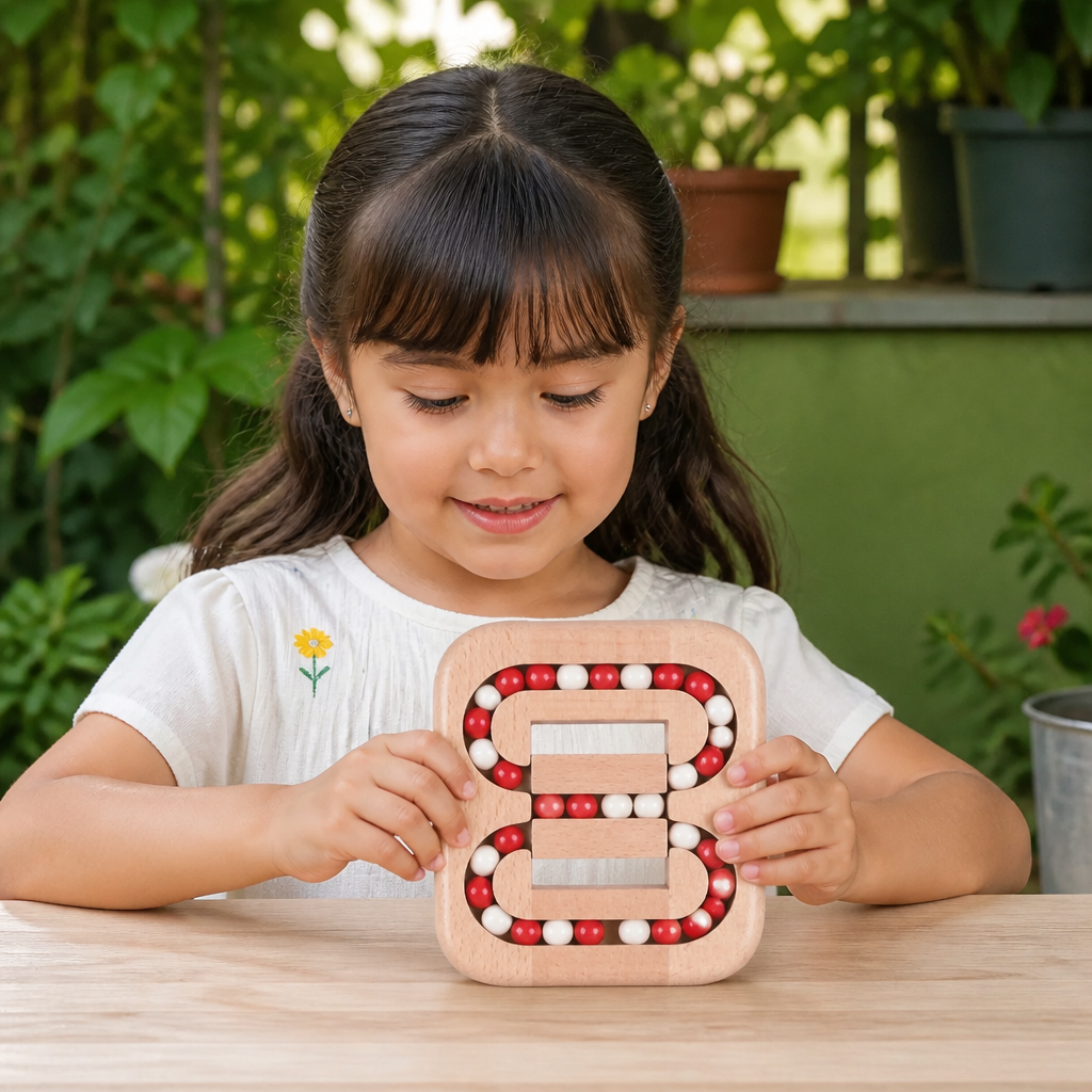 Juego Educativo De Frijoles Giratorios Hecho A Mano – Juego De Madera De Lógica Para Niños