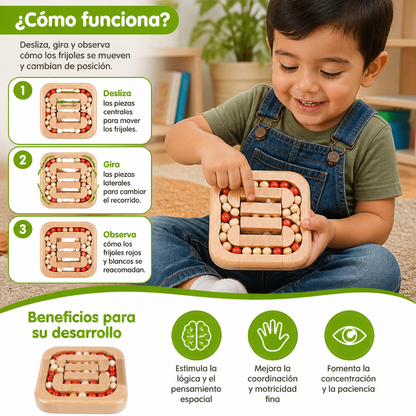 Juego Educativo De Frijoles Giratorios Hecho A Mano – Juego De Madera De Lógica Para Niños
