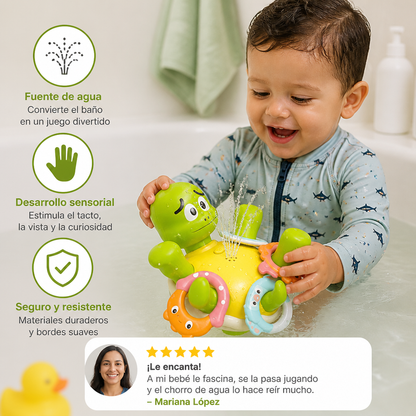Juguete de Baño con Tortuga – Aspersor de Agua con Efecto de Fuente para Bebés y Niños Pequeños