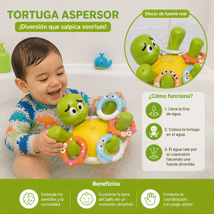 Juguete de Baño con Tortuga – Aspersor de Agua con Efecto de Fuente para Bebés y Niños Pequeños