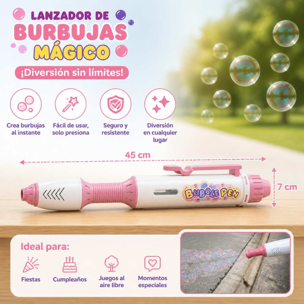 Lanzador De Burbujas Mágico – Varita Automática De Burbujas De Jabón Para Niños