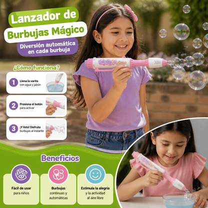 Lanzador De Burbujas Mágico – Varita Automática De Burbujas De Jabón Para Niños