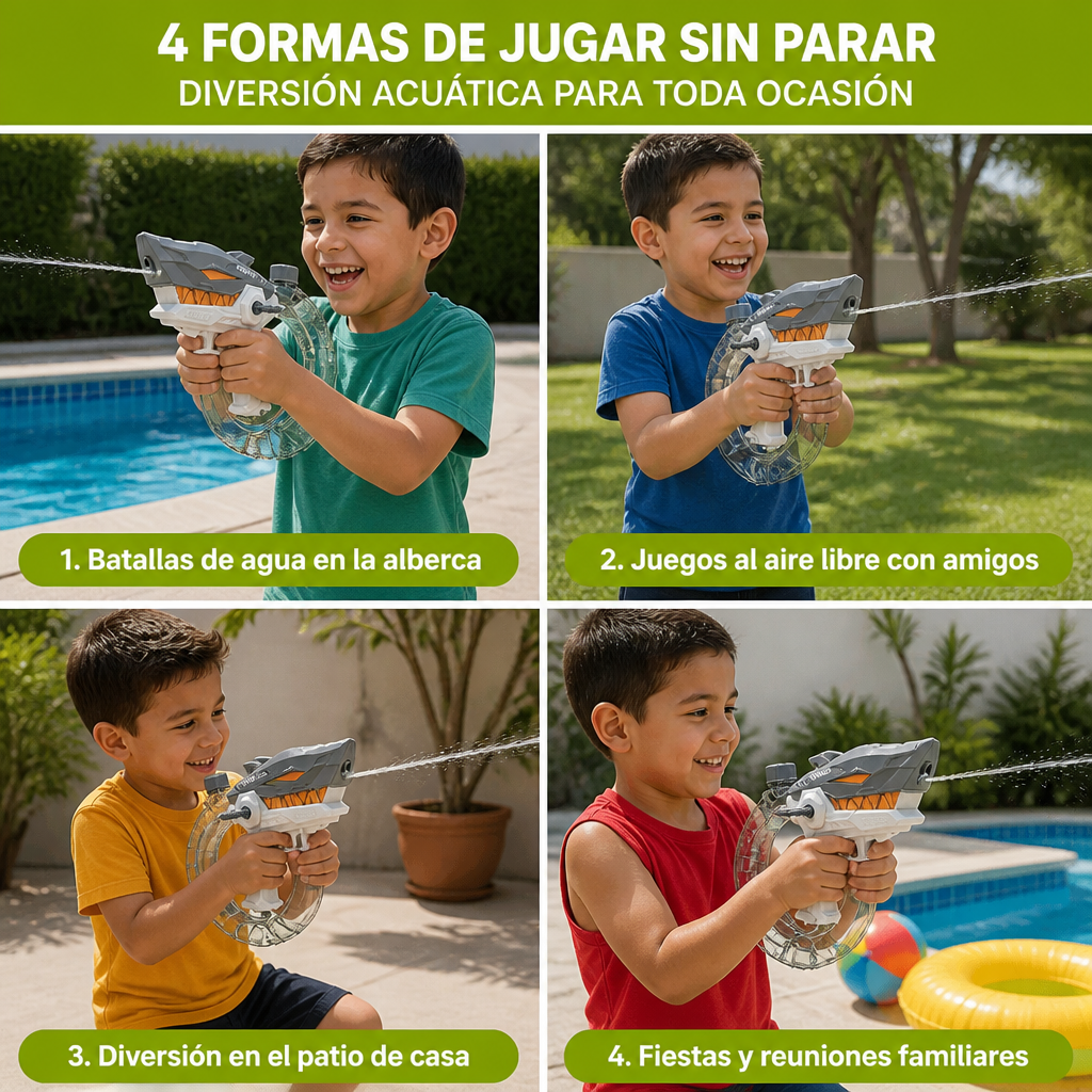 Pistola De Agua Eléctrica Con Diseño De Tiburón Para Niños – Diversión Acuática Totalmente Automática Para Los Días Calurosos De Verano