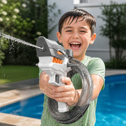 Pistola De Agua Eléctrica Con Diseño De Tiburón Para Niños – Diversión Acuática Totalmente Automática Para Los Días Calurosos De Verano
