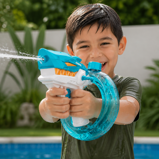 Pistola De Agua Eléctrica Con Diseño De Tiburón Para Niños – Diversión Acuática Totalmente Automática Para Los Días Calurosos De Verano