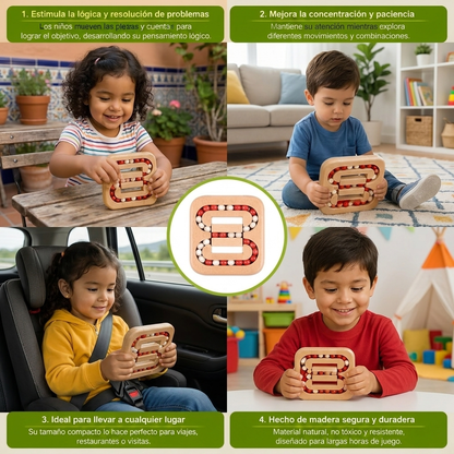 Juego Educativo De Frijoles Giratorios Hecho A Mano – Juego De Madera De Lógica Para Niños