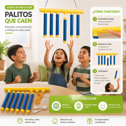 Juego De Reacción Infantil Con Palitos Que Caen