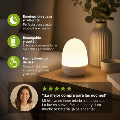 Luz Nocturna LED de Silicón en Forma de Huevo
