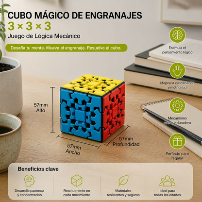 Cubo Mágico De Engranajes 3 × 3 × 3 – Juego De Lógica Mecánico