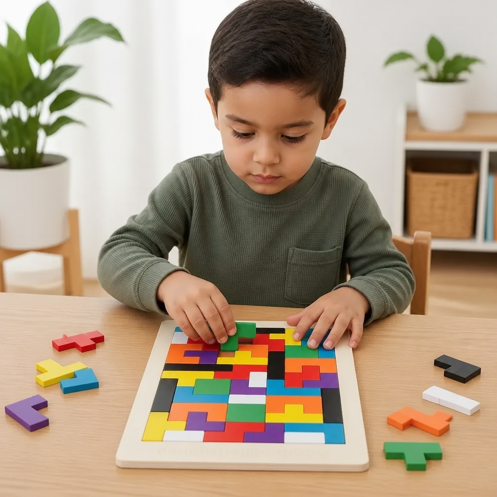 Rompecabezas Tangram Educativo De Madera – Colorido Juego Montessori De Aprendizaje Para Niños
