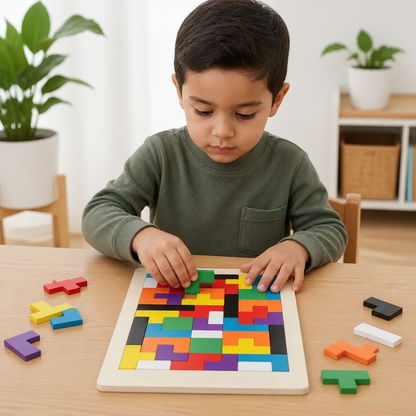 Rompecabezas Tangram Educativo De Madera – Colorido Juego Montessori De Aprendizaje Para Niños