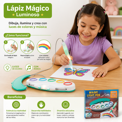 Lápiz Mágico Luminoso para Niños – Dibujo Creativo con Luces y Música