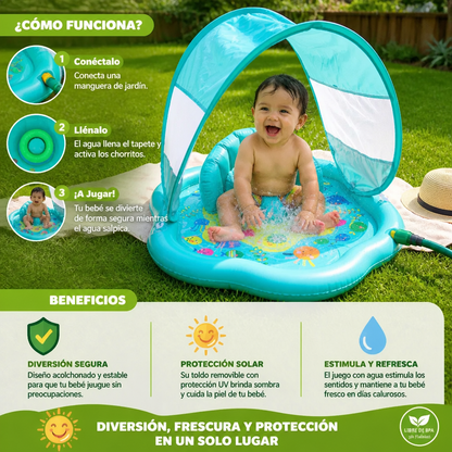 Tapete Inflable de Agua para Bebés con Protección Solar – Perfecto para el Verano