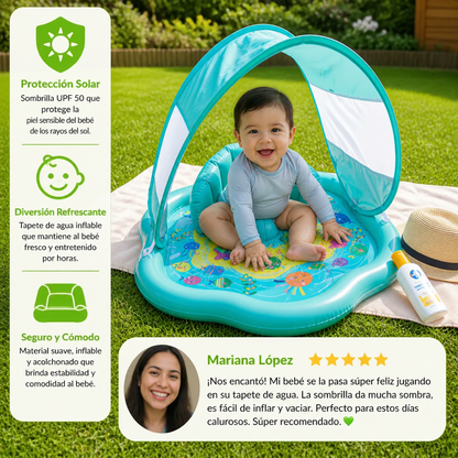 Tapete Inflable de Agua para Bebés con Protección Solar – Perfecto para el Verano