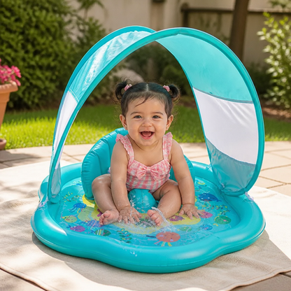 Tapete Inflable de Agua para Bebés con Protección Solar – Perfecto para el Verano