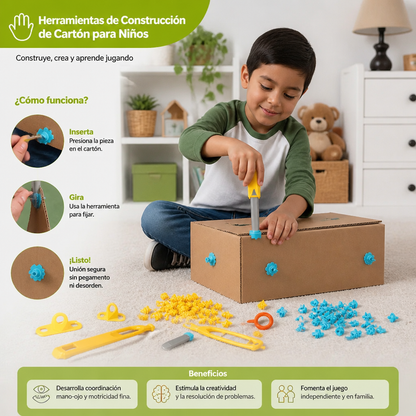 Set de Herramientas de Construcción de Cartón para Niños