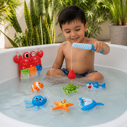 Set Montessori de Juguetes Magnéticos de Pesca para el Baño