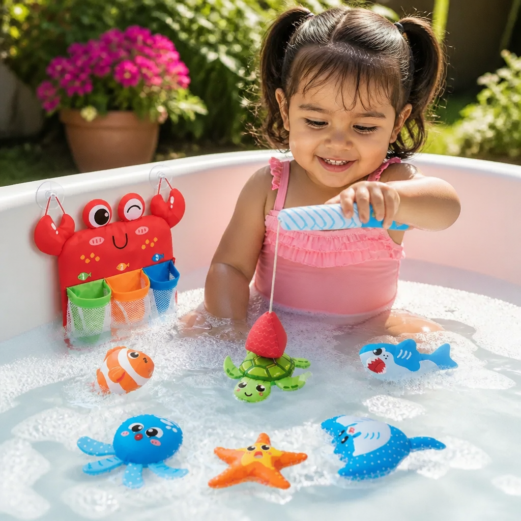 Set Montessori de Juguetes Magnéticos de Pesca para el Baño