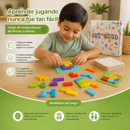 Juego Familiar: Rompecabezas de Madera para Clasificar Formas