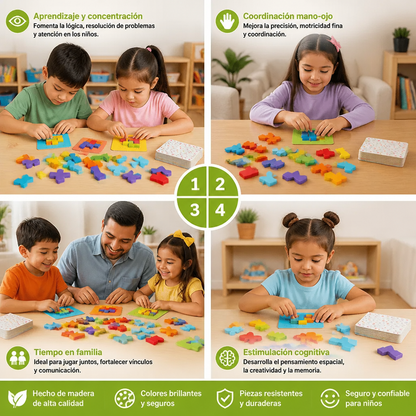 Juego Familiar: Rompecabezas de Madera para Clasificar Formas
