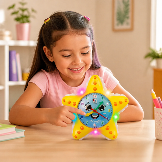Reloj educativo de estrella de mar – Juguete interactivo para aprender a leer la hora