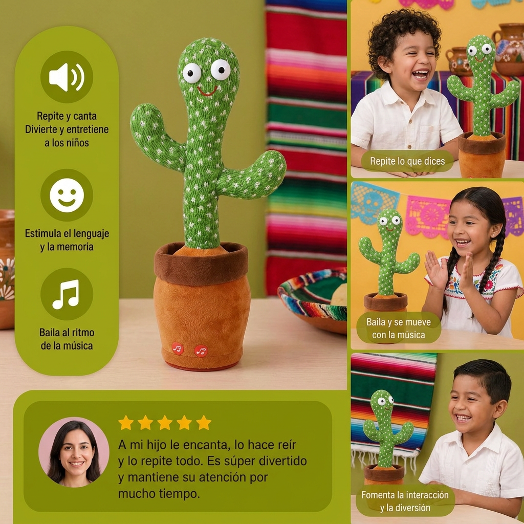 Cactus Parlante - Juguete Interactivo Para Niños