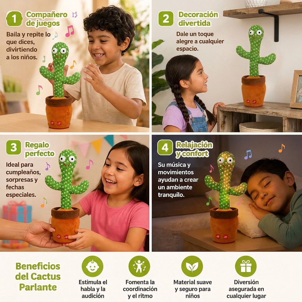 Cactus Parlante - Juguete Interactivo Para Niños