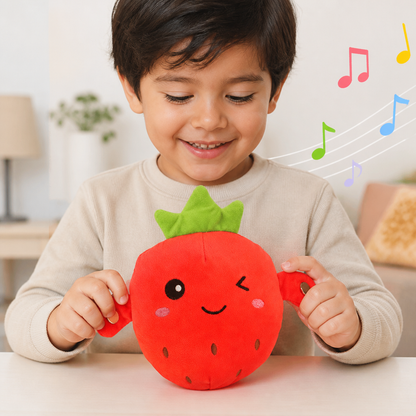 Juguete de peluche interactivo de frutas para niños – Juguete sensorial de ritmo y música