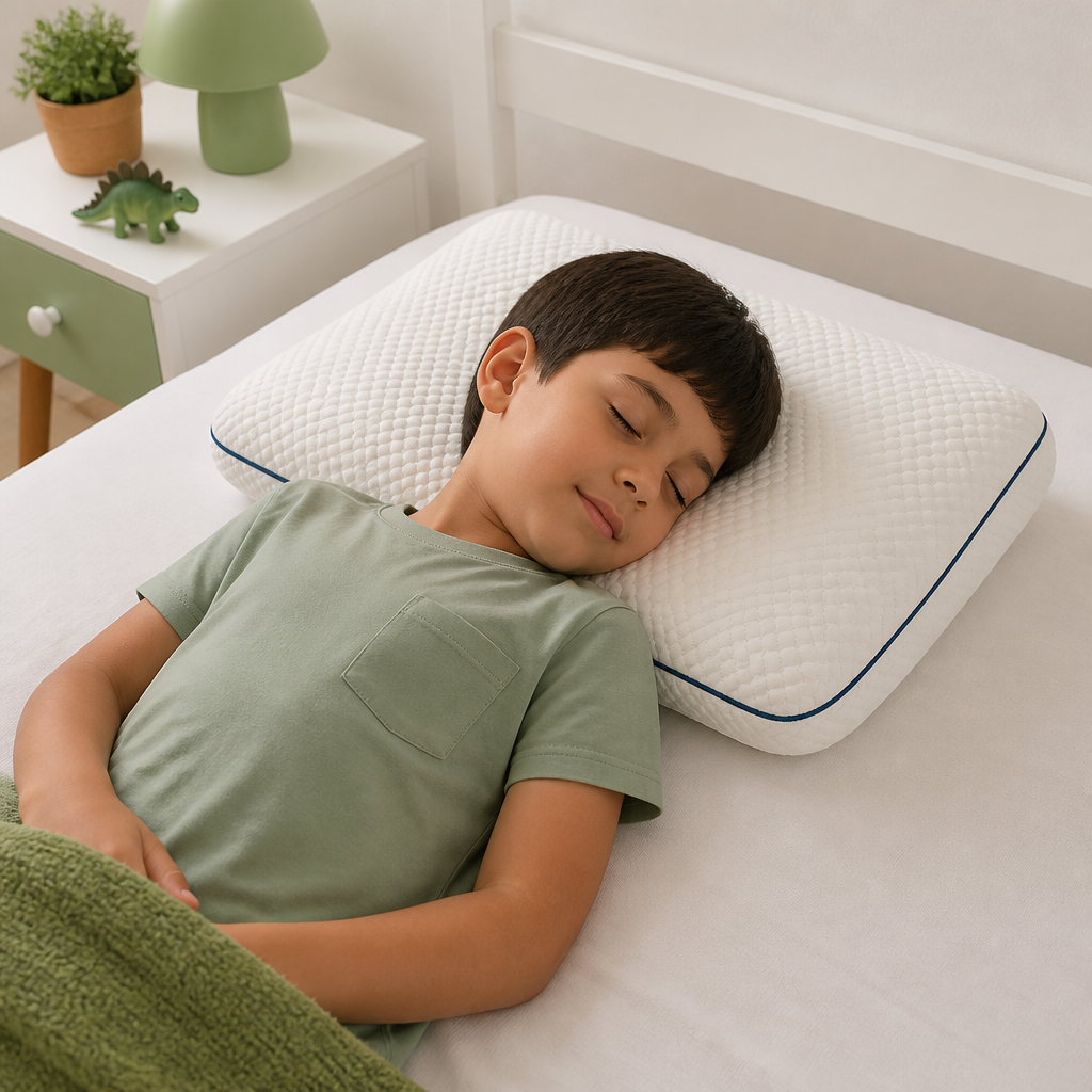 Almohada Ergonómica Infantil De Espuma Viscoelástica Con Soporte Para El Cuello